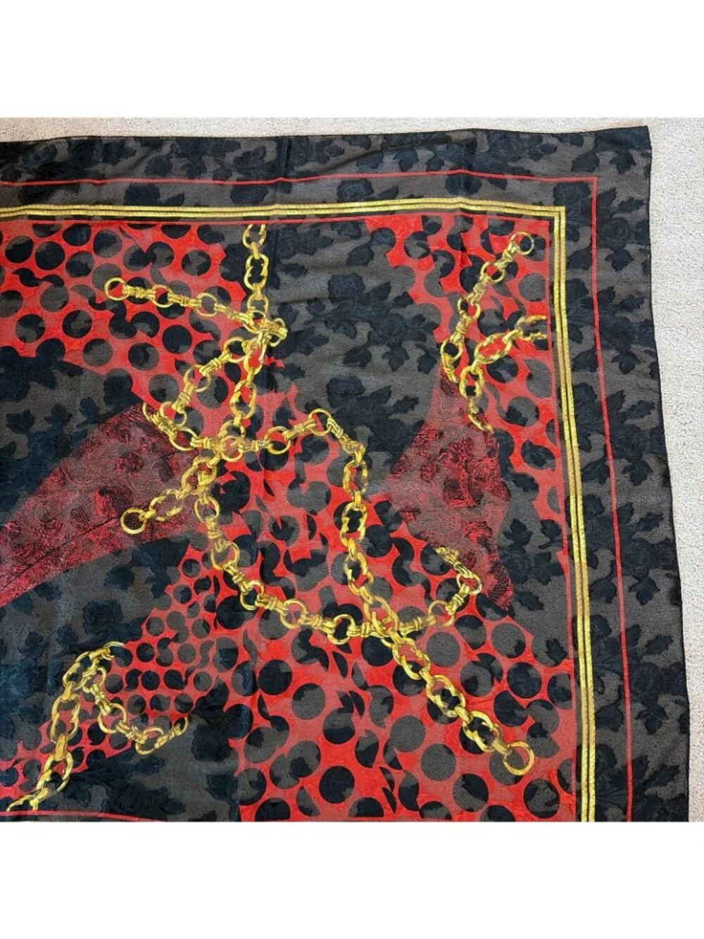 Vintage Chain Print Scarf Wrap 40X40